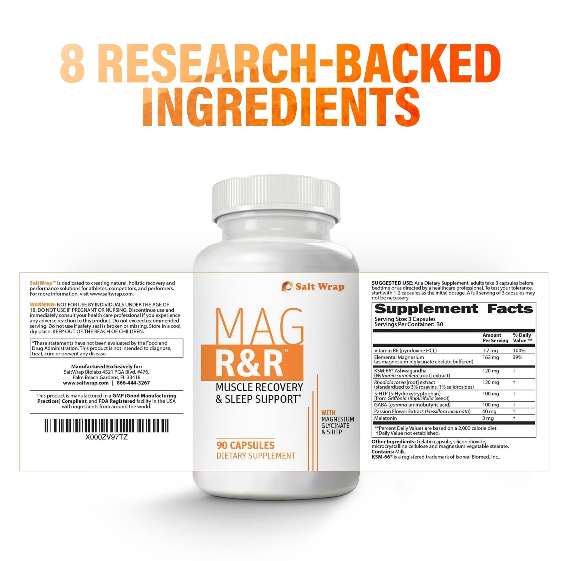 SaltWrap Mag R&R - Nighttime Muscle Cramps Support, Natural Sleep Support for Adults - Maple Wellness Supplements