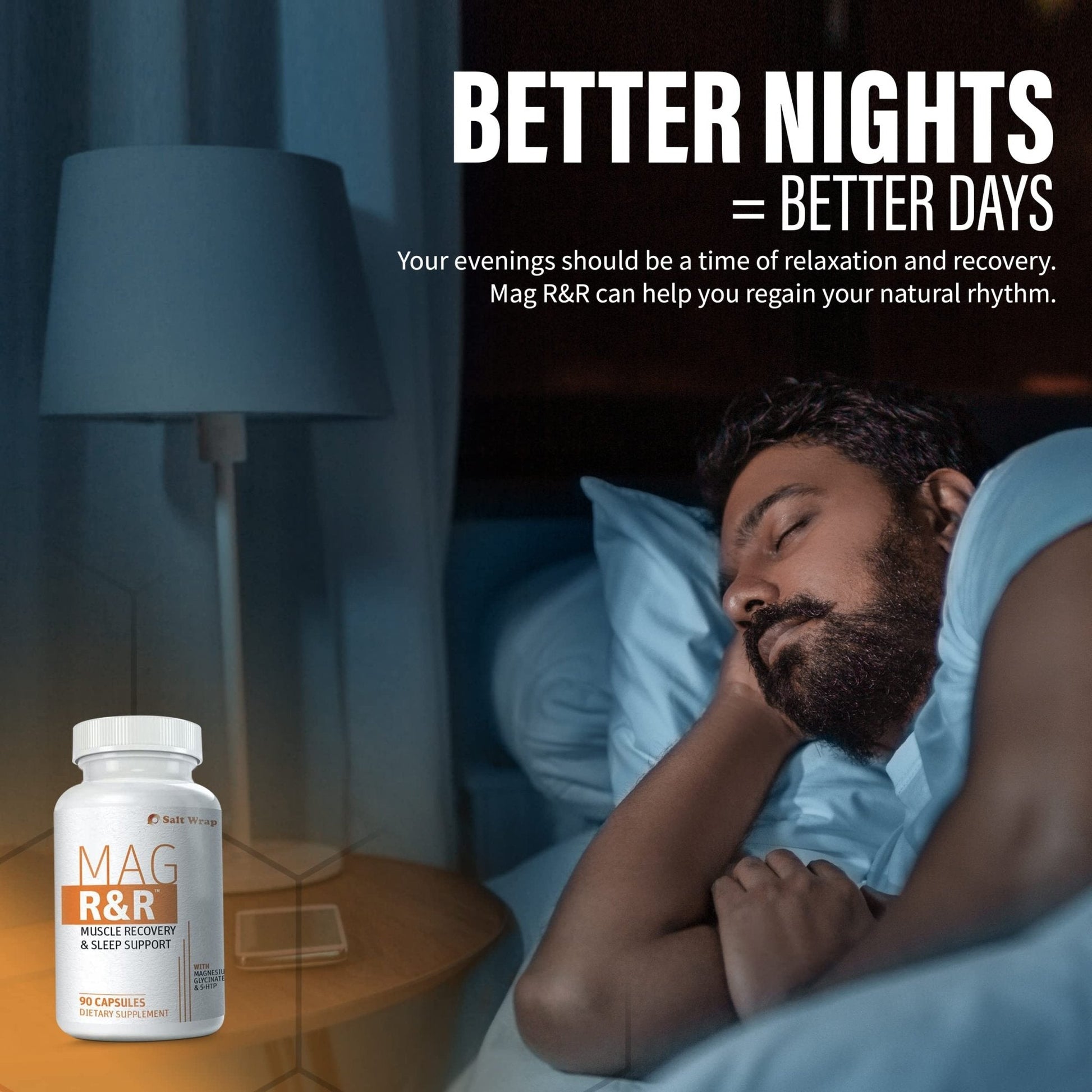 SaltWrap Mag R&R - Nighttime Muscle Cramps Support, Natural Sleep Support for Adults - Maple Wellness Supplements