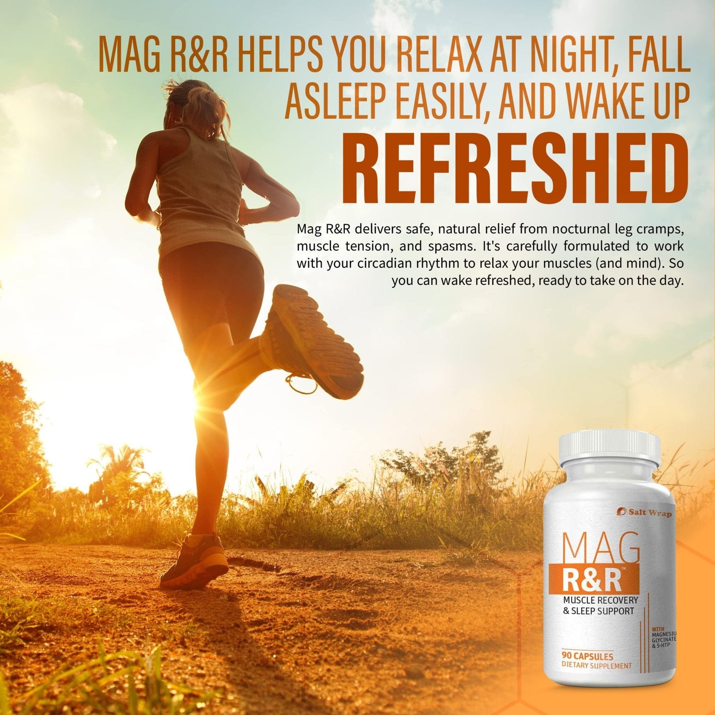 SaltWrap Mag R&R - Nighttime Muscle Cramps Support, Natural Sleep Support for Adults - Maple Wellness Supplements