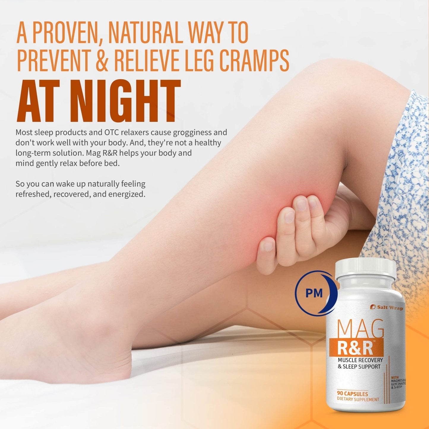 SaltWrap Mag R&R - Nighttime Muscle Cramps Support, Natural Sleep Support for Adults - Maple Wellness Supplements