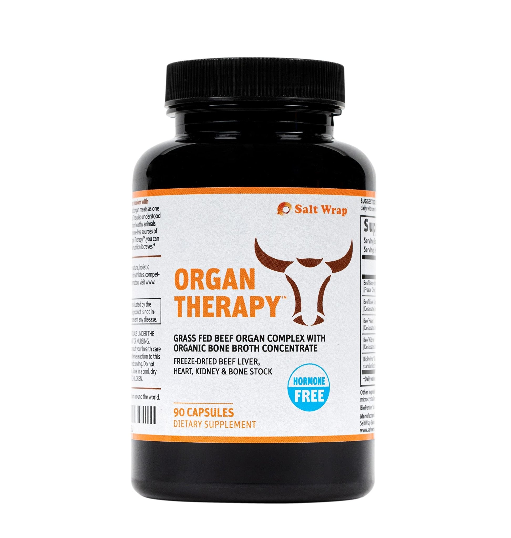 SaltWrap Organ Therapy - Grass Fed Beef Organ Meat Complex Supplement with Organic - Maple Wellness Supplements