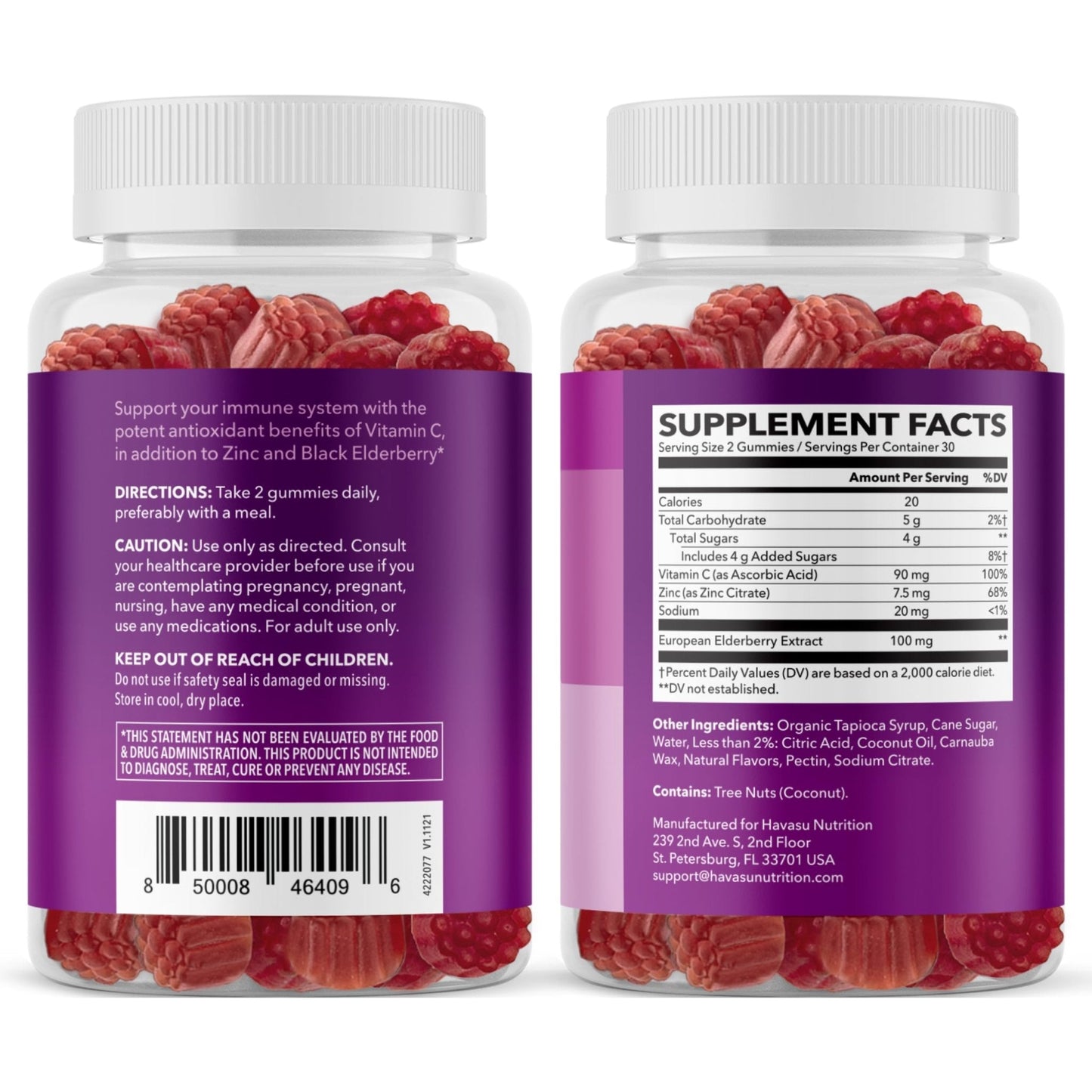 Sambucus Elderberry Gummies for Adults - Immune Support Supplement with Vitamin C and Zinc - Enhanced Formula for Daily Defense - 60 Count - Maple Wellness Supplements