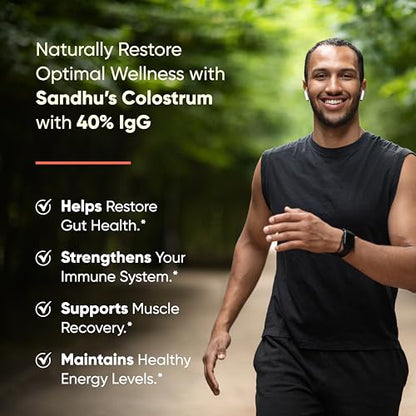 Sandhu's Pure Bovine Colostrum Powder Supplement for Humans |𝟰𝟬% 𝗜𝗴𝗚 Highly - Maple Wellness Supplements