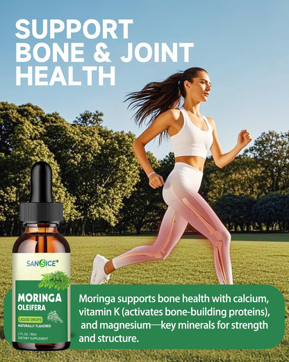 SANSICE Organic Moringa Supplement, Liquid Moringa Leaf Extract for Women & Men, Lymphatic Drainage Supplement with Echinacea for Lymph System Support - Maple Wellness Supplements