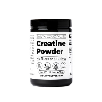 Santa Cruz Paleo, Creatine Monohydrate Powder Micronized, Unflavored Pre Workout and Muscle Support Supplement, Gluten Free Keto, Mix with Water or Shakes - Maple Wellness Supplements
