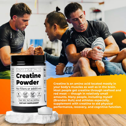 Santa Cruz Paleo, Creatine Monohydrate Powder Micronized, Unflavored Pre Workout and Muscle Support Supplement, Gluten Free Keto, Mix with Water or Shakes - Maple Wellness Supplements