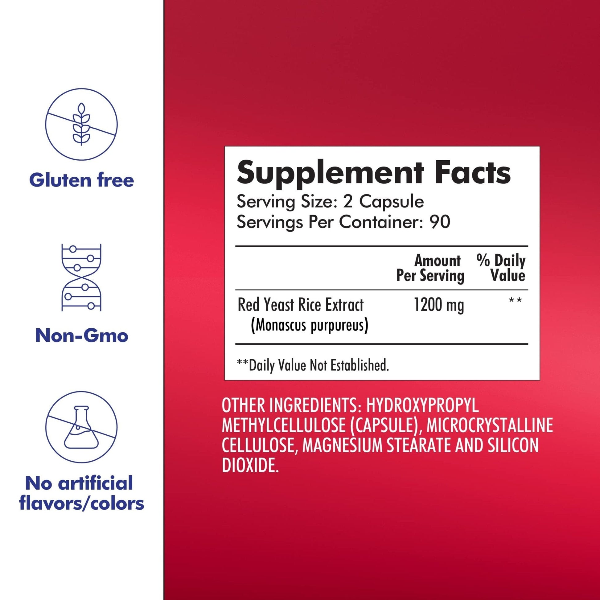 Santo Remedio Red Yeast Rice, Supports Cardiovascular System, Dietary Supplement, 1200 mg per Serving, 180 Capsules - Maple Wellness Supplements