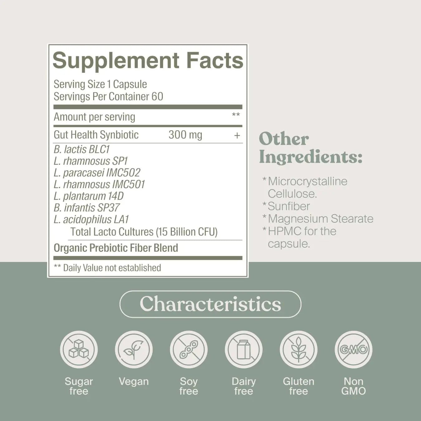 SAVVY Gut Balance Probiotics for Women & Men, 15 Billion CFU, 7 Clinically Studied Strains, Digestive Health, Immune Support, Bloating Relief, 60 Vegan Capsules, Non GMO, Sugar-Free - Maple Wellness Supplements