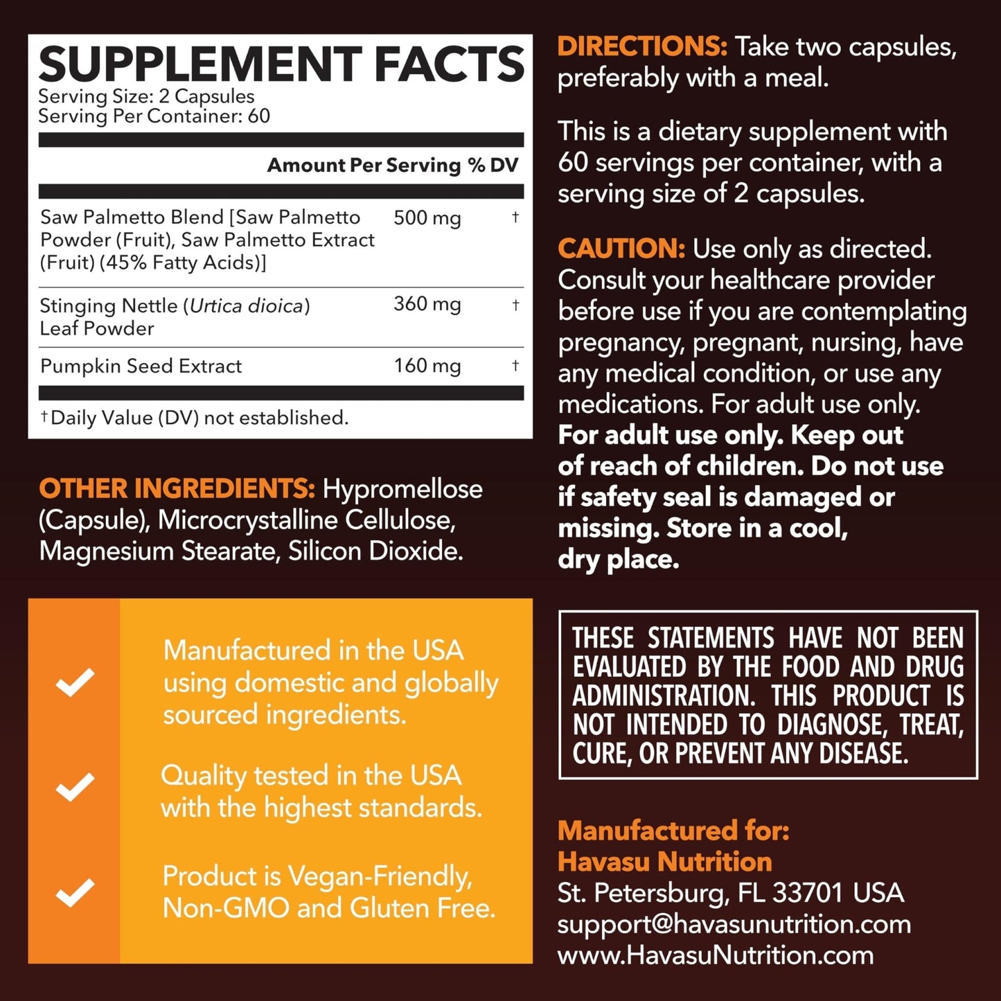 Saw Palmetto Supplement with Stinging Nettle and Pumpkin Seed Extract - Advanced 3X Formula - DHT Blocker Urinary Health and Prostate Support for Mens Health - Maple Wellness Supplements