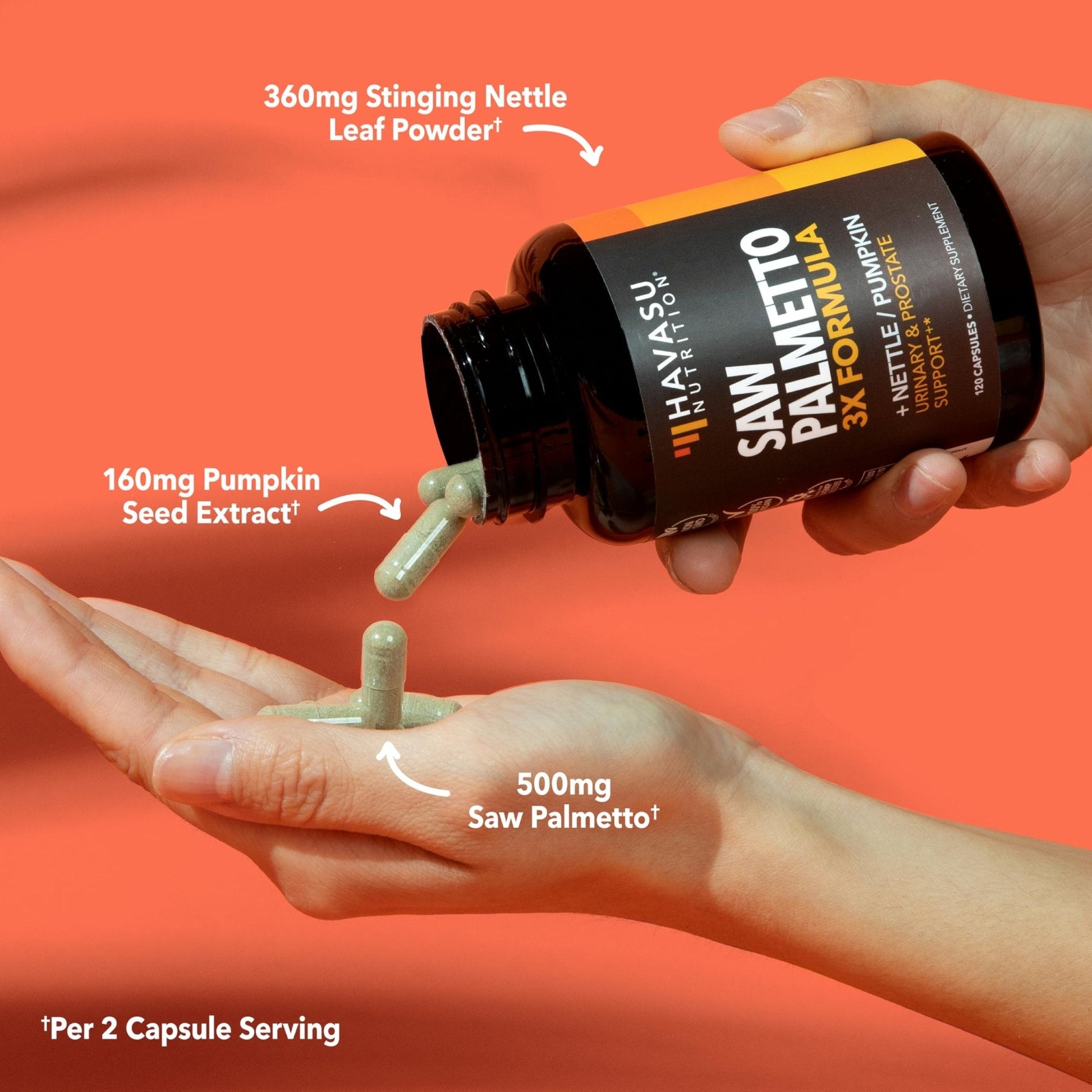 Saw Palmetto Supplement with Stinging Nettle and Pumpkin Seed Extract - Advanced 3X Formula - DHT Blocker Urinary Health and Prostate Support for Mens Health - Maple Wellness Supplements