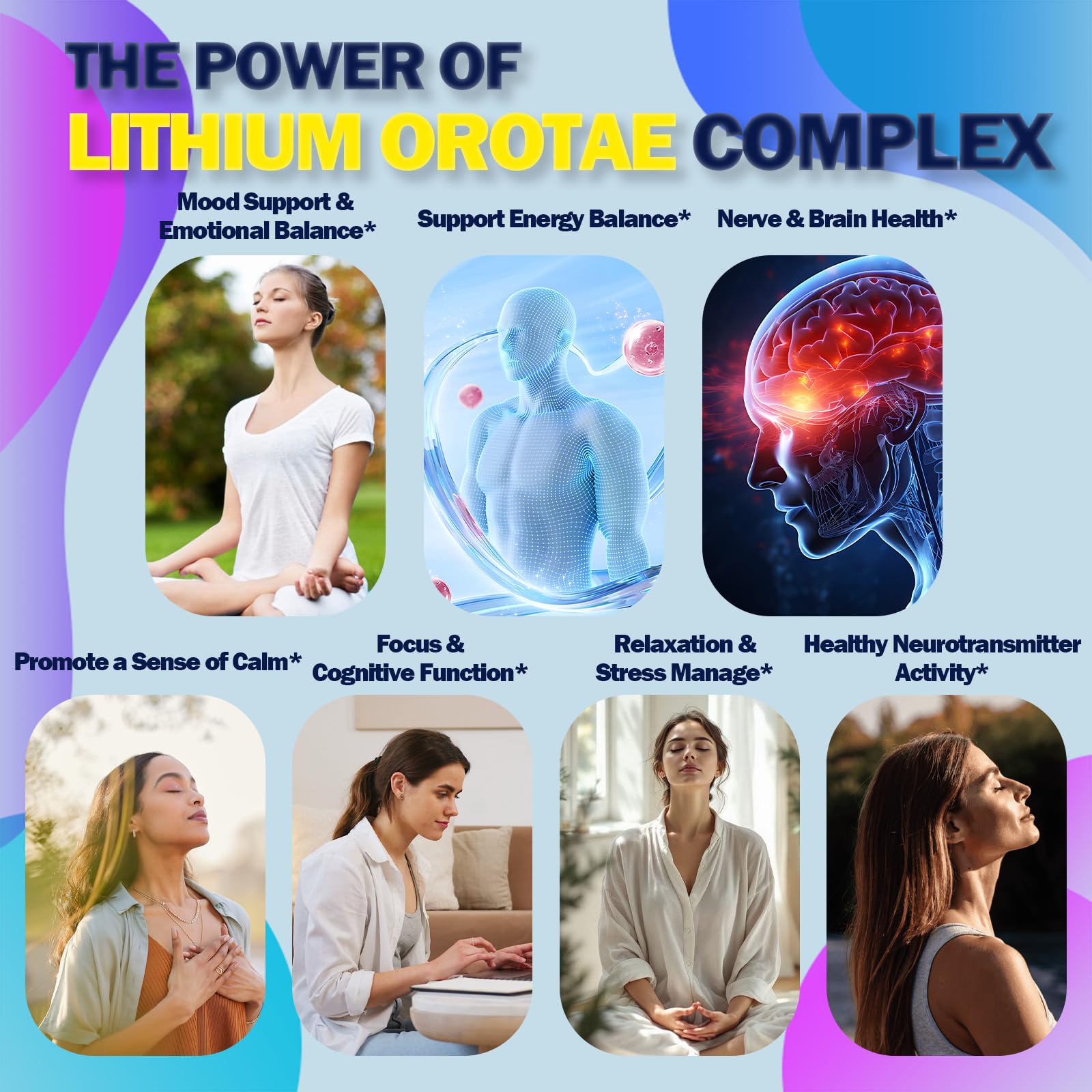 Scibalia Lithium Orotate Liquid Drops 20mg, Potency 11-in-1 Lithium Supplement w. NAC Magnesium Ashwagandha Theanine Vitamin D3 B6 B12 for Memory Brain Mood Cognitive Support, - Maple Wellness Supplements