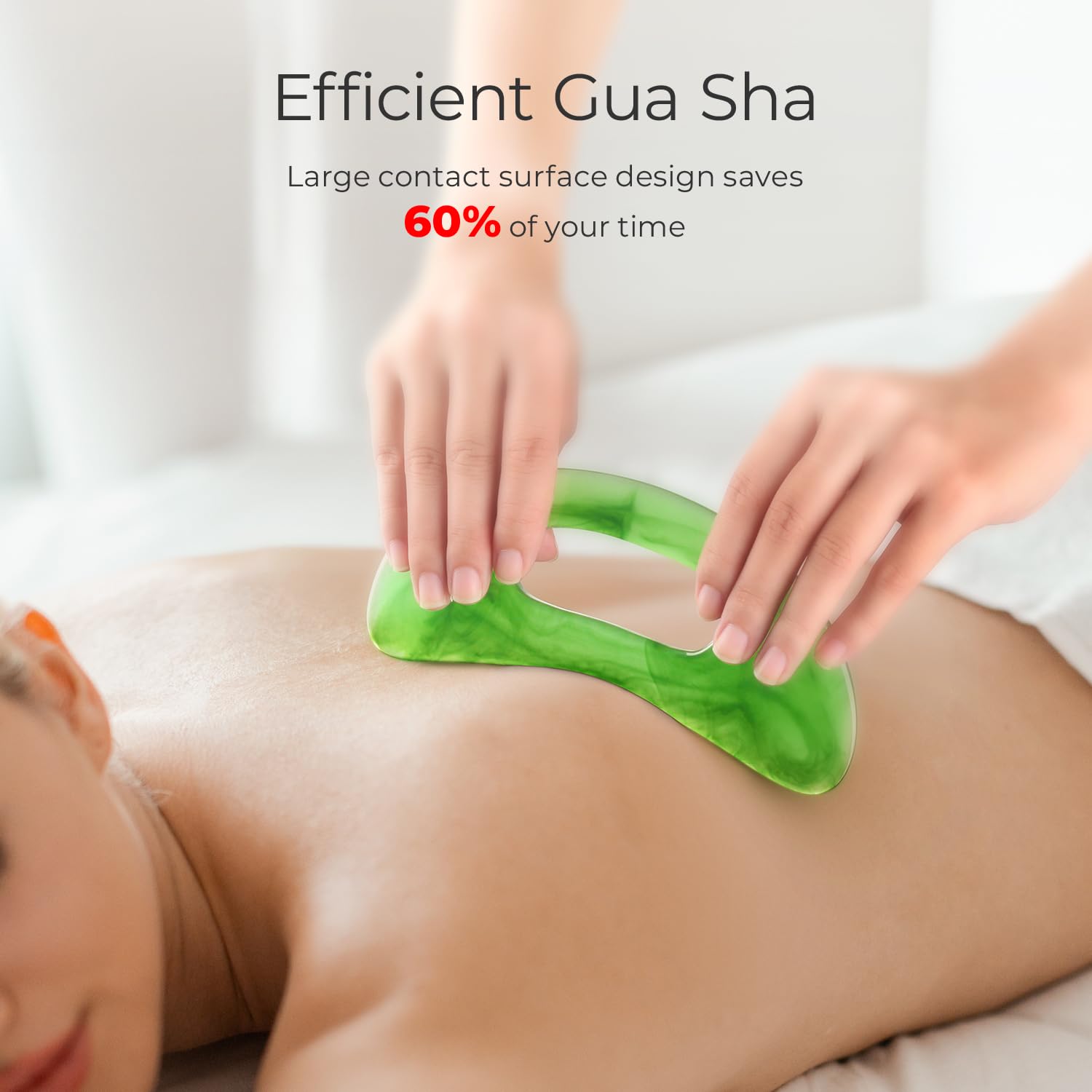 Scienlodic Body Gua Sha Massage Tool with Handle, Larger Guasha Tool for Back Neck Face Leg Massage, Lymphatic Drainage, Cellulite Remove - Maple Wellness Supplements