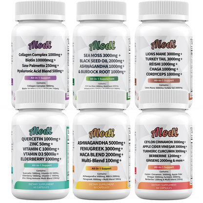 Sea Moss 3000mg Black Seed Oil 2000mg Ashwagandha 1000mg Turmeric 1000mg - Maple Wellness Supplements