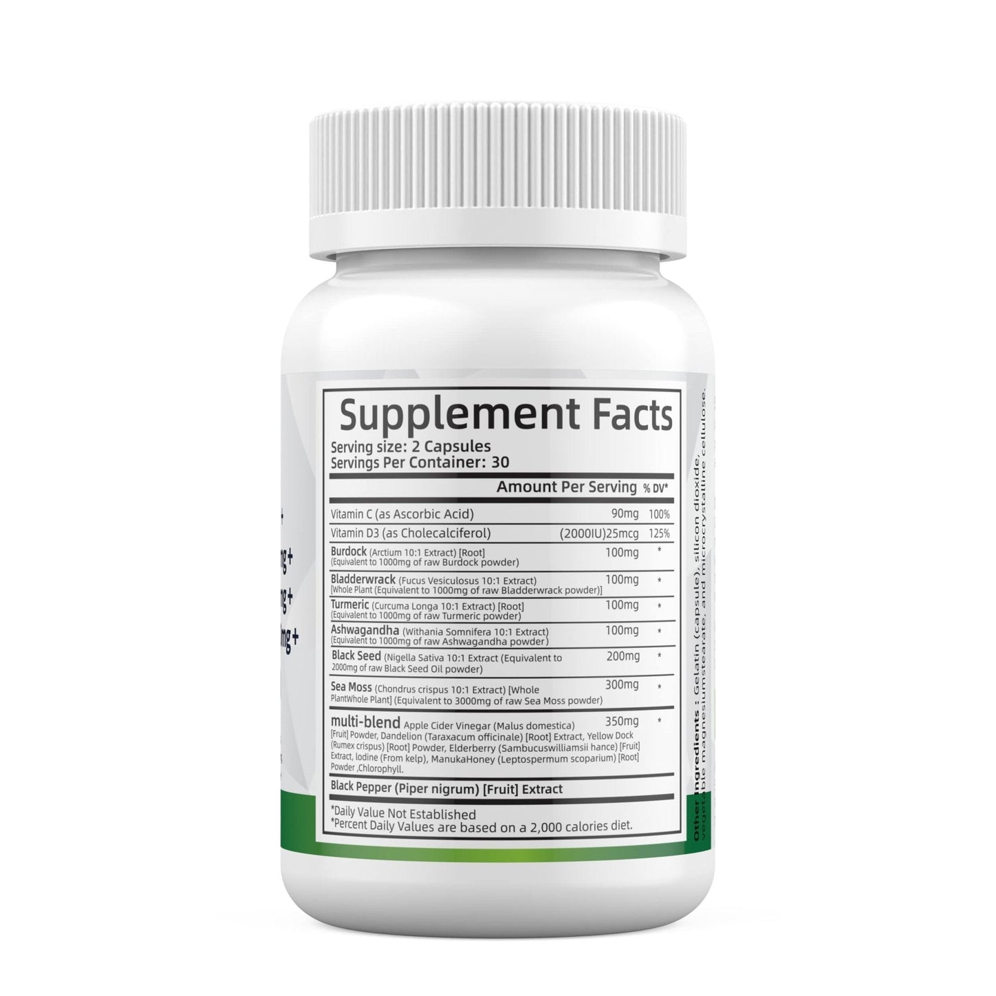 Sea Moss 3000mg Black Seed Oil 2000mg Ashwagandha 1000mg Turmeric 1000mg - Maple Wellness Supplements