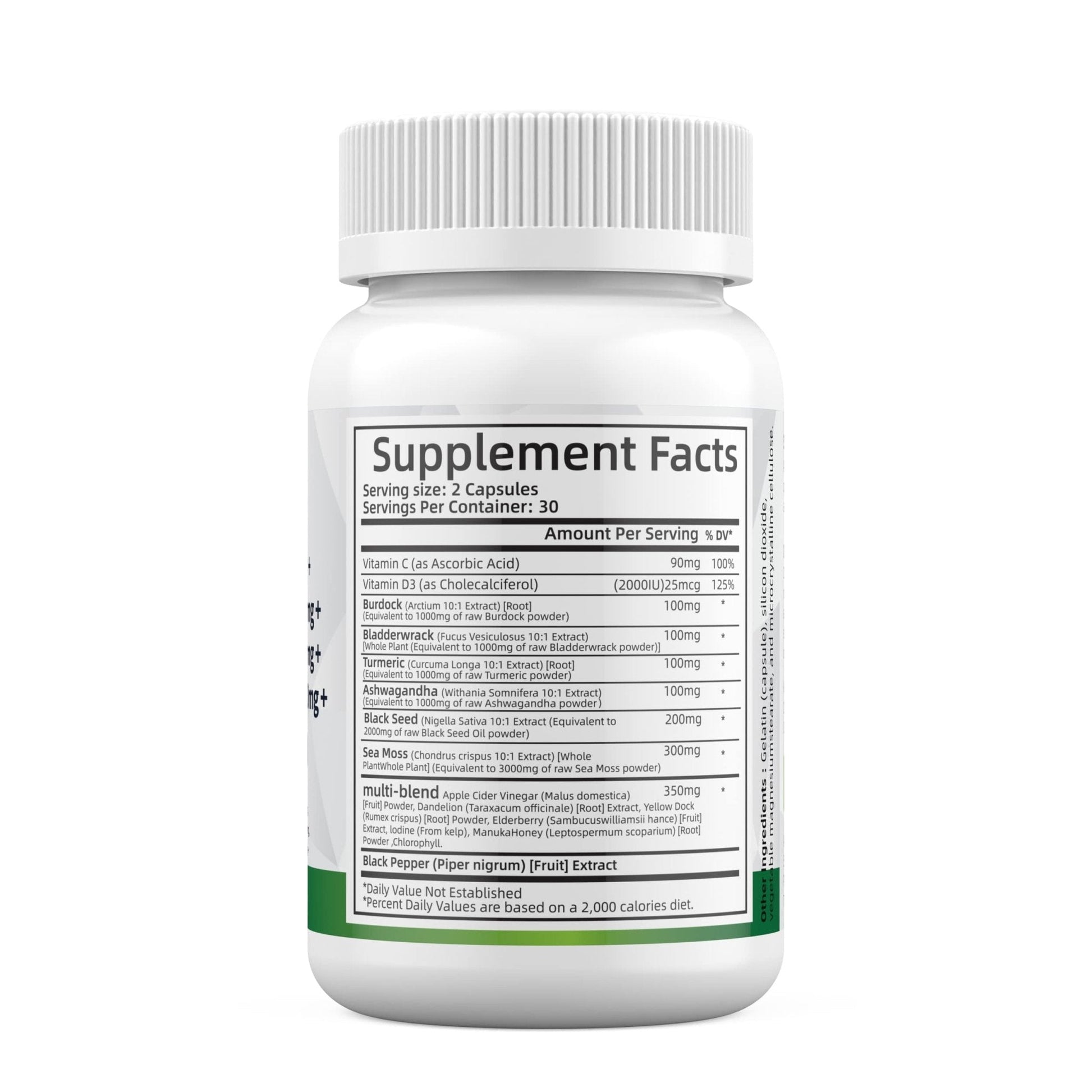 Sea Moss 3000mg Black Seed Oil 2000mg Ashwagandha 1000mg Turmeric 1000mg - Maple Wellness Supplements