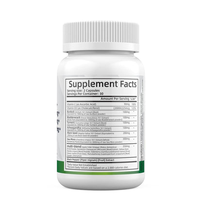 Sea Moss 3000mg Black Seed Oil 2000mg Ashwagandha 1000mg Turmeric 1000mg - Maple Wellness Supplements