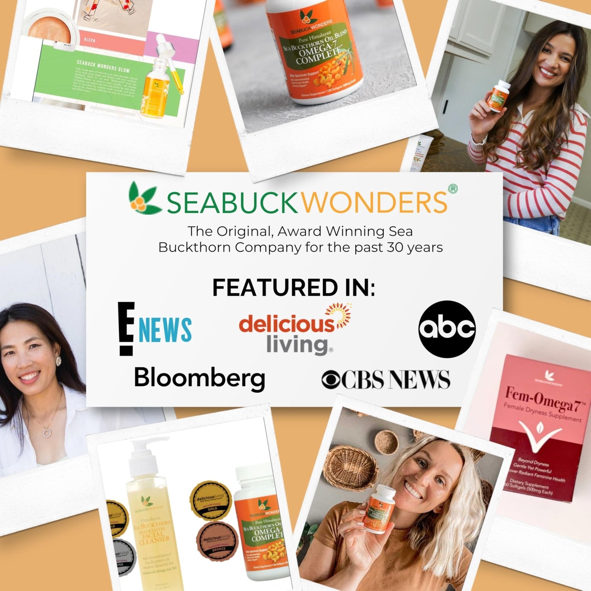 SeabuckWonders Organic Sea Buckthorn Oil Omega-7 Complete,120 Softgels, 60 Day Supply, with Omega 3, 6 & 9, Supports Hair - Maple Wellness Supplements