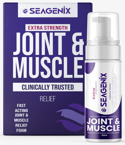 Seagenix Extra Strength Muscle + Joint Foam - Magnesium | Boswellia | Arnica | Formula - Joint and Muscle Relief – Ease Inflamed Joints and Muscles - All Natural – Joints + Muscle Relief - Maple Wellness Supplements