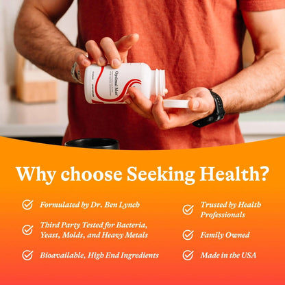 Seeking Health Optimal Man - Multivitamin Supplement with Zinc, Active Folate, & Alpha-Lipoic Acid - Multivitamin Supports Energy & Brain Health - Support Healthy Aging - Maple Wellness Supplements