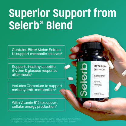 Selerb Metaburn Weight Loss Pills for Women & Men - Appetite Suppressant & Fat Burner, Metabolism Support Weight Loss Supplement with Berberine - Maple Wellness Supplements