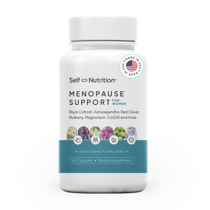 SELF NUTRITION Menopause Support for Women -All-Natural, Hormone-Free Perimenopause & Menopause Support. Unique Blend for Hot Flashes, Mood, Energy, Sleep & More. Vegan, Gluten-Free, 60 Capsules. - Maple Wellness Supplements