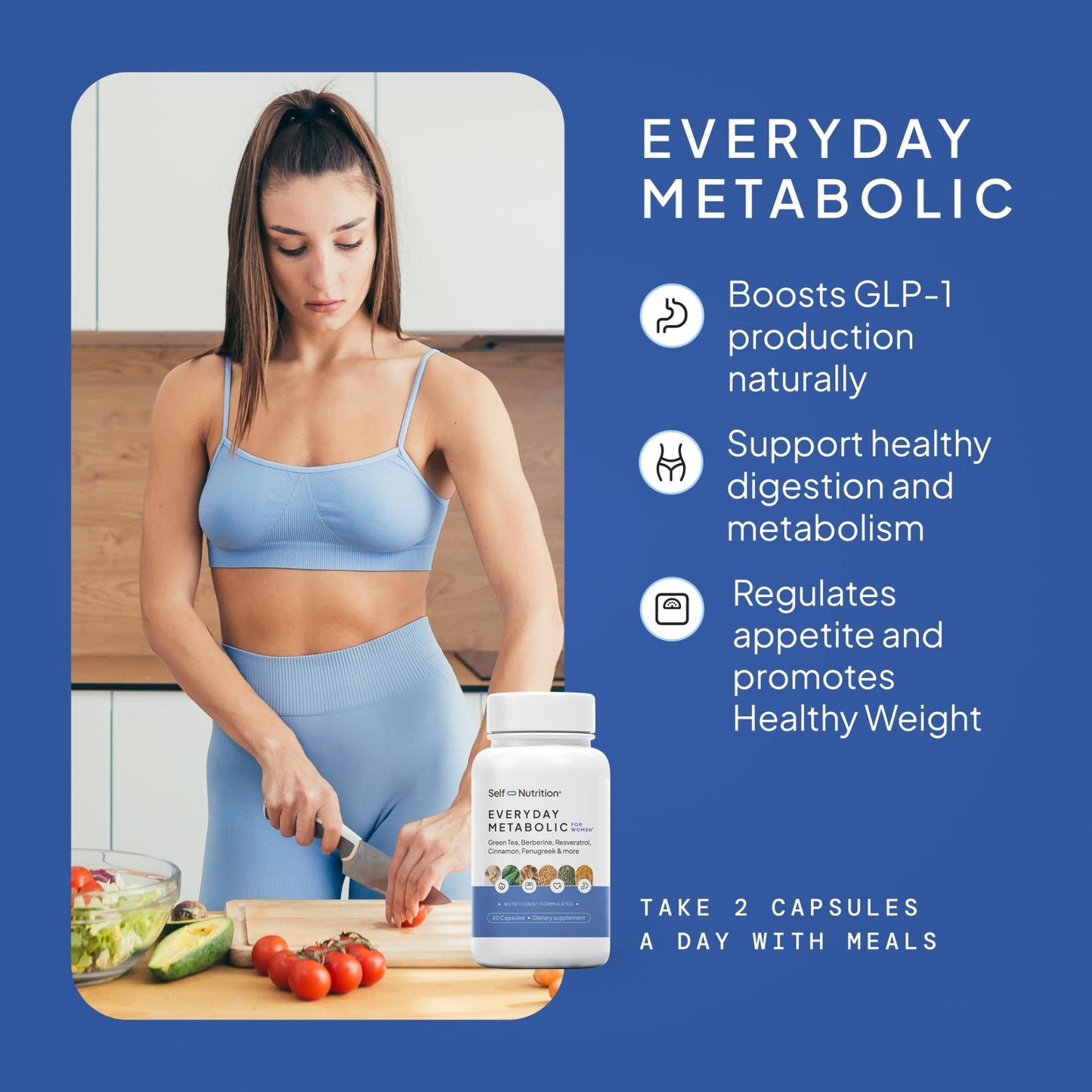 SELF NUTRITION Natural Supplement for Women – Third-Party Tested - Metabolism & Appetite Support with Berberine, Green Tea, Cinnamon & Resveratrol - Maple Wellness Supplements