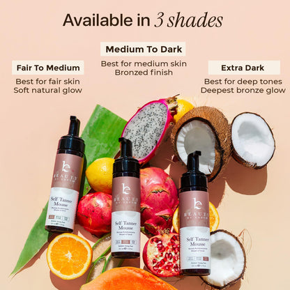 Self Tanner Mousse - USA Made with Natural & Organic Ingredients, Self Tanning Mousse for Dark Fake Tan, Sunless Tanner - Maple Wellness Supplements