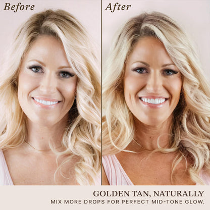 Self Tanning Drops - USA Made with Natural & Organic Ingredients, Medium Face Tanning Drops to Add to Lotion - Maple Wellness Supplements