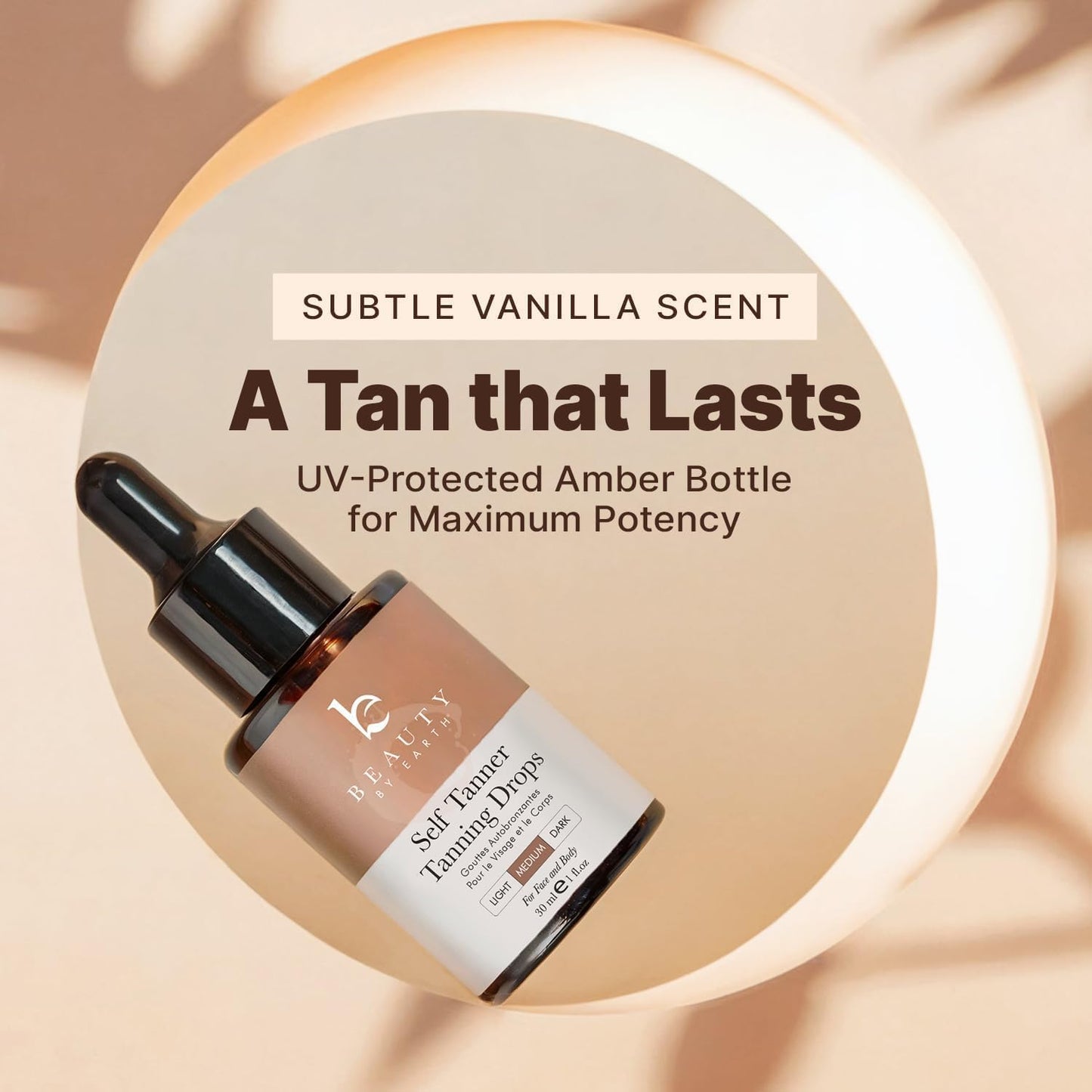 Self Tanning Drops - USA Made with Natural & Organic Ingredients, Medium Face Tanning Drops to Add to Lotion - Maple Wellness Supplements