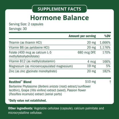 Semaine Hormone Balance – Clearer Skin, Enhanced Moods, Deeper Sleep & Happier Hormones. Hormone-Free, Vegan Capsule, Multi-Symptom Support (60 ct) - Maple Wellness Supplements