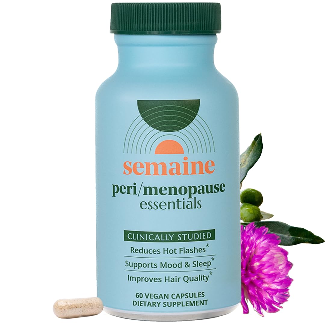 Semaine Peri/Menopause Essentials, 60 Ct. - Fuller Hair, No More Hot Flashes, Hormone Balance, Better Sleep & More - Clinically-Studied, Non-Hormonal Formula - Maple Wellness Supplements