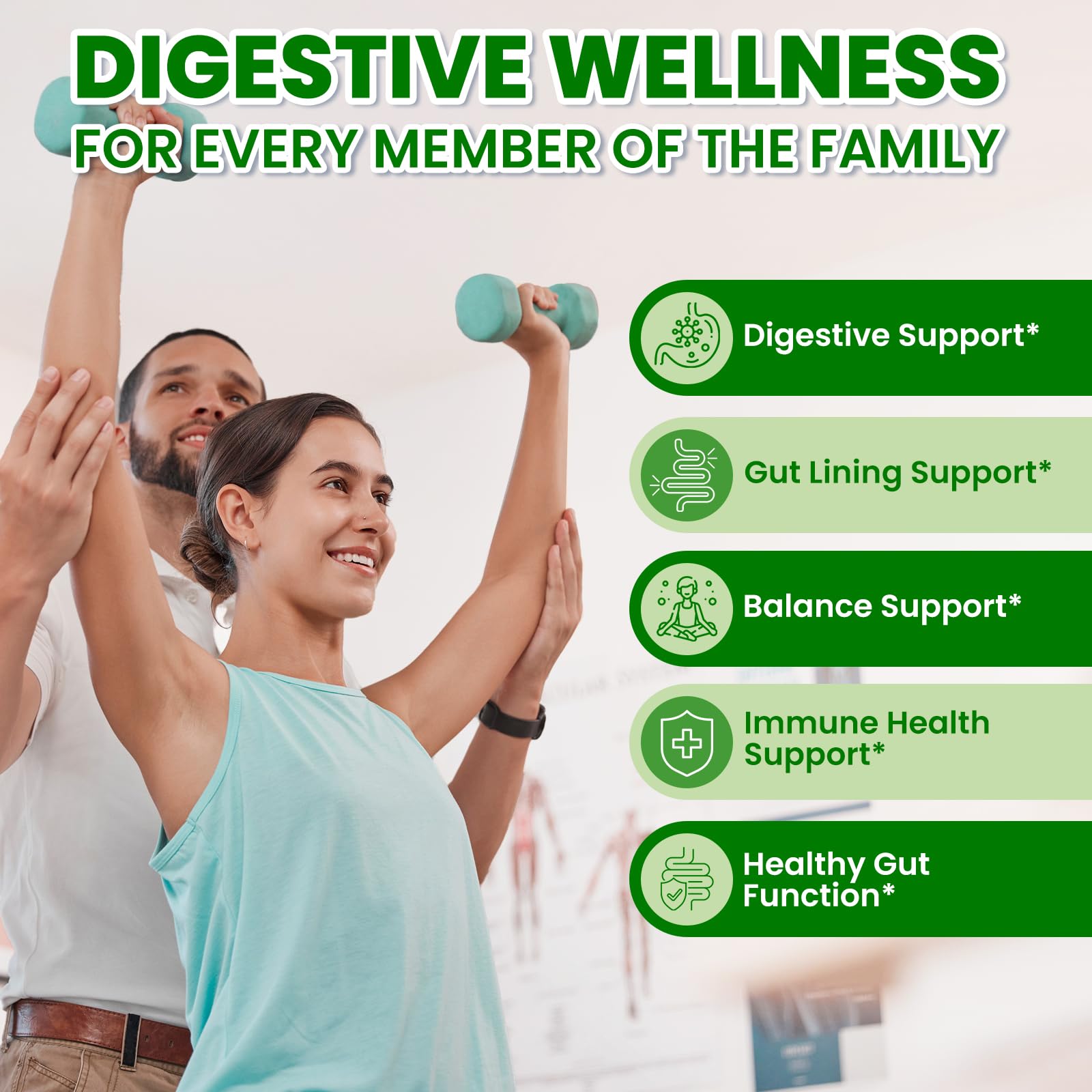 SEPT YAN Gut Health Supplement with Prebiotics, Postbiotics & Probiotics for Digestive Health for Women & Men, 80 Billion CFU Probiotics for Gut and Digestion - Maple Wellness Supplements