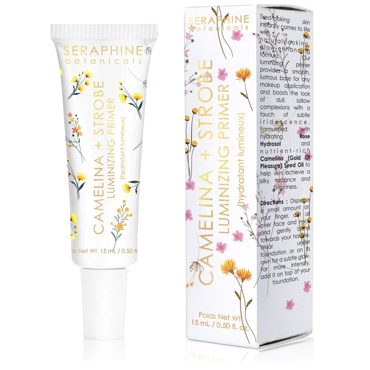 Seraphine Botanicals Camelina + Strobe - Luminizing Primer Glow-Enhancing Formula 15 ml/ 0.50 oz - Maple Wellness Supplements