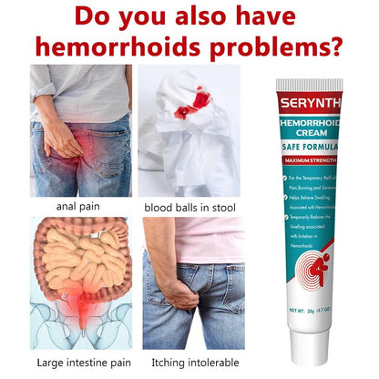 SERYNTH Hemorrhoid and Anal Fissure Ointment, Hemorrhoid Treatment, Fast Relief from Swelling, Pain, Itching, Burning (20g) - Maple Wellness Supplements