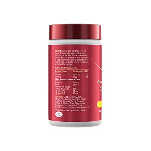 Seven Seas Cod Liver Oil Tablets With Omega-3, Fish Oil, One A Day, 4 Months Supply - Maple Wellness Supplements
