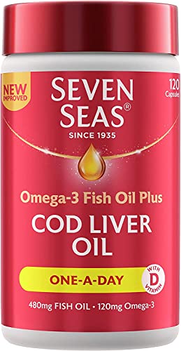 Seven Seas Cod Liver Oil Tablets With Omega-3, Fish Oil, One A Day, 4 Months Supply - Maple Wellness Supplements