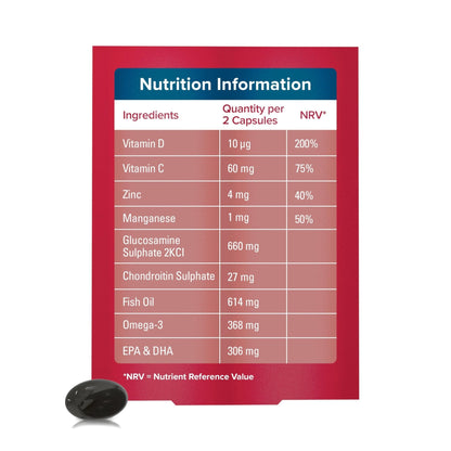 Seven Seas JointCare Active, With Glucosamine, Omega-3, Chondroitin, Vitamins C and D - Maple Wellness Supplements