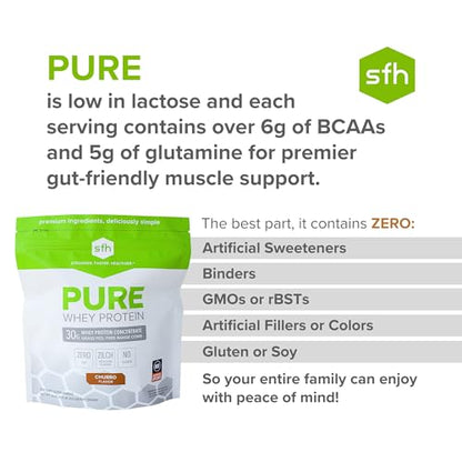 SFH Pure Whey Protein Powder Best Tasting 100% Grass Fed Whey | All Natural - Maple Wellness Supplements