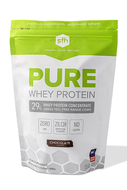 SFH Pure Whey Protein Powder (Chocolate) Best Tasting 100% Grass Fed Whey - Maple Wellness Supplements
