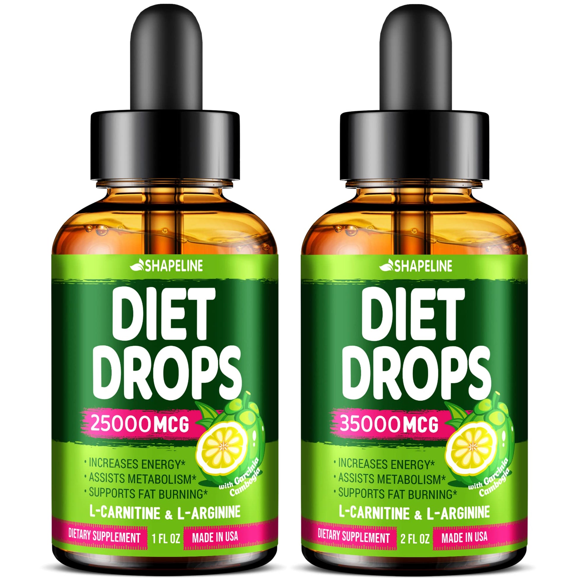 SHAPELINE Weight Loss Drops - Diet Drops 1 Fl Oz & 2 Fl Oz - Made in The USA - Appetite - Maple Wellness Supplements