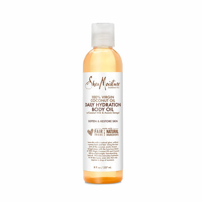 SheaMoisture Daily Hydration Body Oil Virgin Coconut Oil For Dry Skin Paraben Free 8 oz - Maple Wellness Supplements