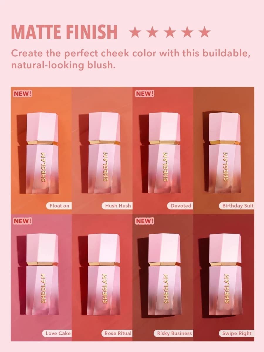 SHEGLAM Color Bloom Liquid Blush Makeup for Cheeks Matte Finish - Love Cake - Maple Wellness Supplements