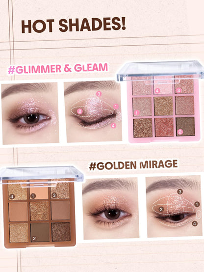 SHEGLAM Eyeshadow Palette 9-Color Ultra-pigmented Shimmer & Matte Shades, Vegan & Cruelty-free-Coffee Shop - Maple Wellness Supplements