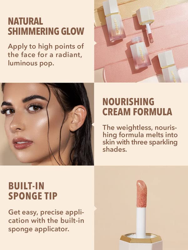SHEGLAM Glow Bloom Liquid Waterproof Highlighter Long Lasting Cream Highlighter with Shimmer Dewy Finish - Vanilla Frost - Maple Wellness Supplements
