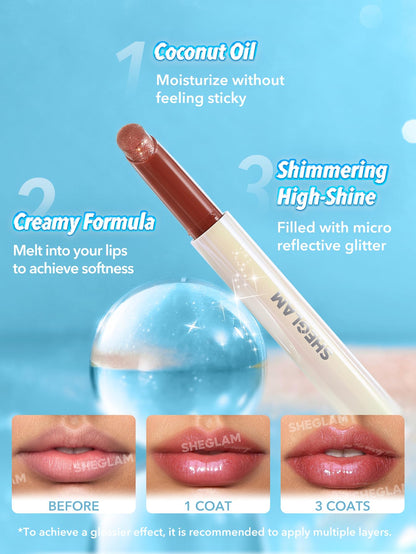 SHEGLAM Pout-Perfect Moisturizing Solid Lip Gloss Shimmer Lip Plumper - Violet Fizz - Maple Wellness Supplements