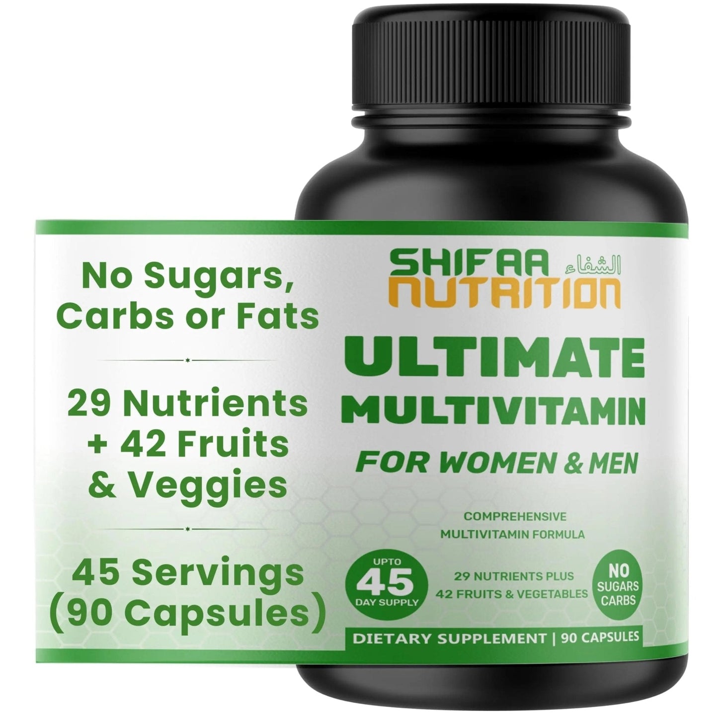 SHIFAA NUTRITION Halal Vitamins, Multivitamin for Women & Men – Comprehensive Support for Heart, Brain, Eye & Immune Health - Maple Wellness Supplements