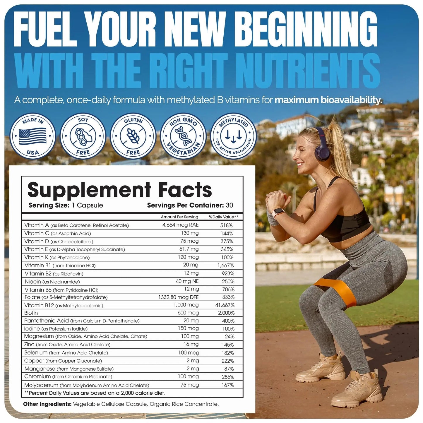 Shiny Leaf Methylated Bariatric Multivitamin Without Iron – Vitamins for Gastric Bypass & Sleeve, 1 Daily Capsule W Methylated Folate - Maple Wellness Supplements