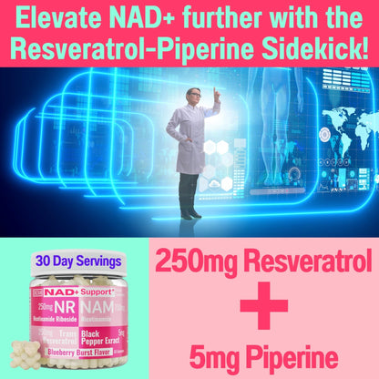 SHIZAM Nicotinamide Riboside NR NAM Resveratrol Gummies, 1000mg NAD+ NAD + Plus Nrf2 Activator Booster w Pure Niacinamide Vitamins B3 Capsules Pills Powder Supplements Alt NDA Regenerator 500mg - Maple Wellness Supplements