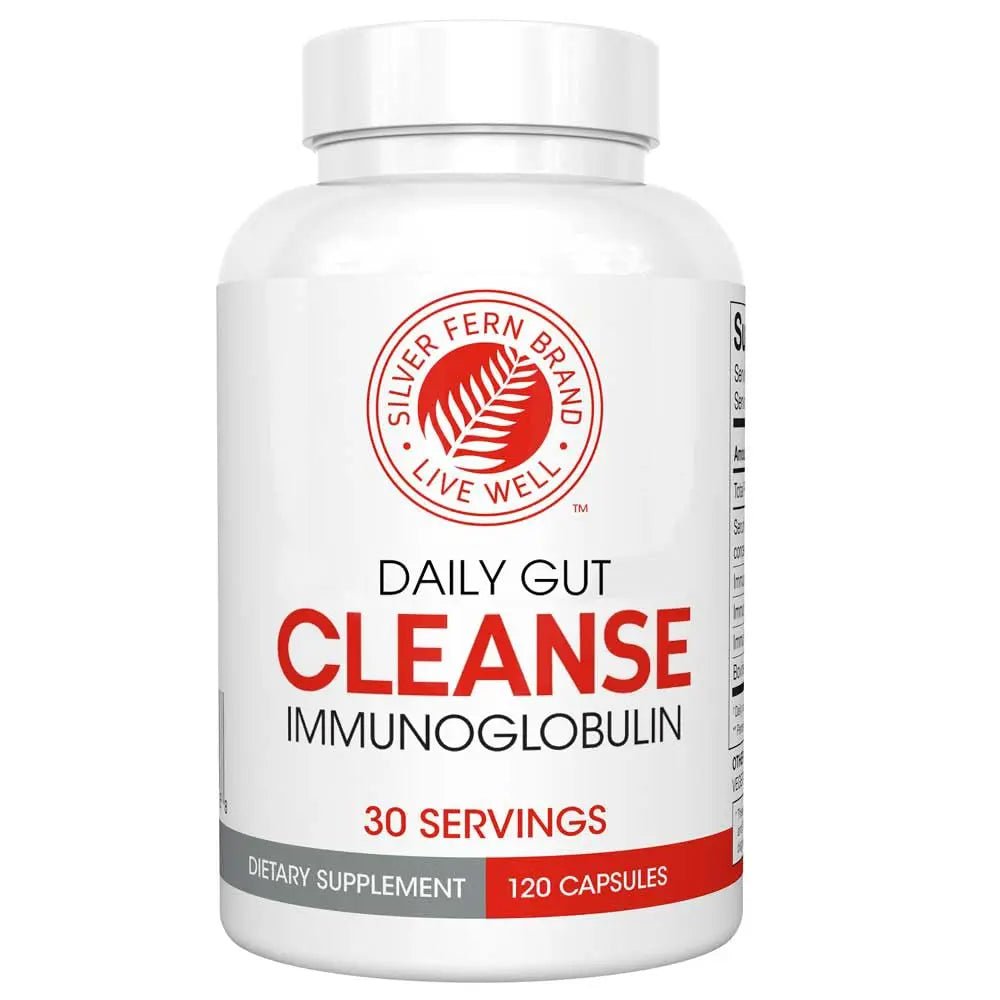 Silver Fern Cleanse - Daily Gut - 1 Bottle - 120 Capsules - 30 Day Supply - Immunoglobulin G, A & M -(IgG, IGA, IgM) - Postbiotic - Maple Wellness Supplements