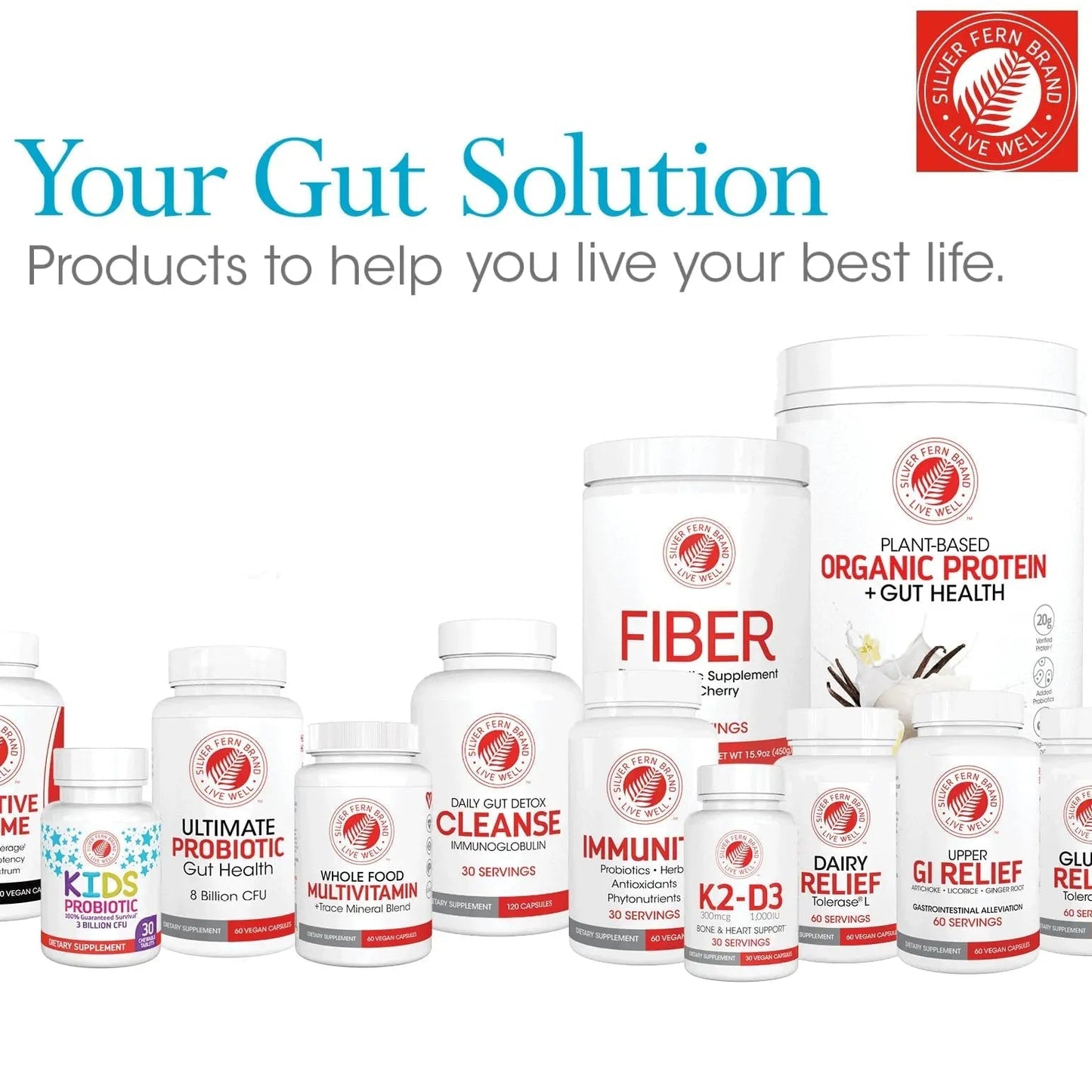Silver Fern Cleanse - Daily Gut - 1 Bottle - 120 Capsules - 30 Day Supply - Immunoglobulin G, A & M -(IgG, IGA, IgM) - Postbiotic - Maple Wellness Supplements